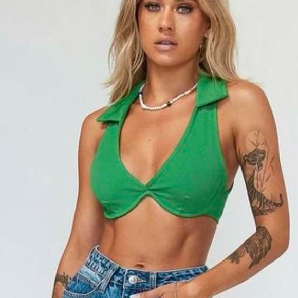 princess polly mini green top - Picture 2 of 2